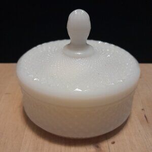 VTG English Milk Glass Powder Box/Candy Dish by Westmoreland